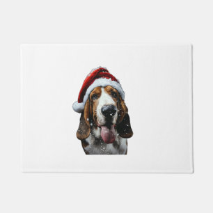Basset Hound Christmas Doormat