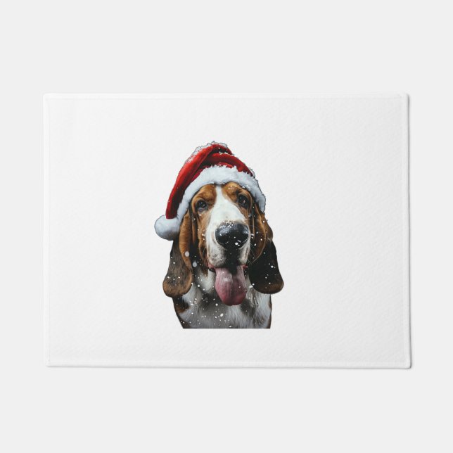 Basset Hound Christmas  Doormat (Front)