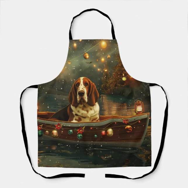 Basset Hound Christmas Festive Voyage Apron (Front)