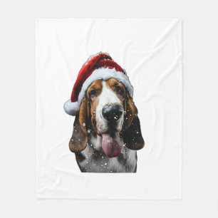 Basset Hound Christmas Fleece Blanket