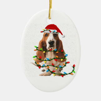 basset hound christmas funny basset hound dog love ceramic ornament