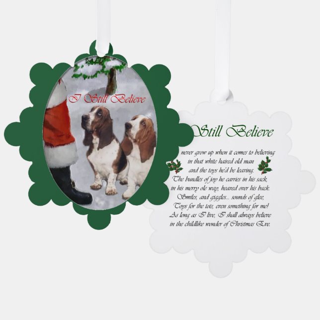 Basset Hound Christmas Gifts Ornament Card (Front/Back)