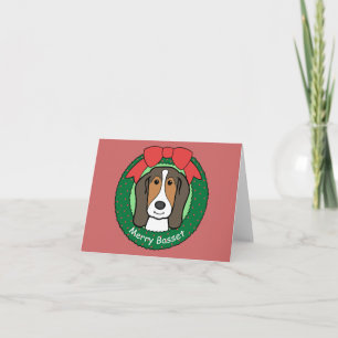 Basset Hound Christmas Holiday Card