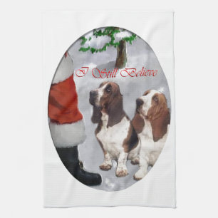 Basset Hound Christmas Kitchen Towel