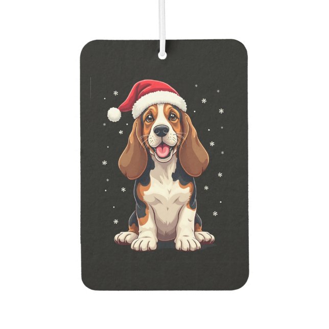 Basset Hound Christmas Tank Top Air Freshener (Front)