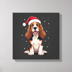 Basset Hound Christmas Tank Top Canvas Print