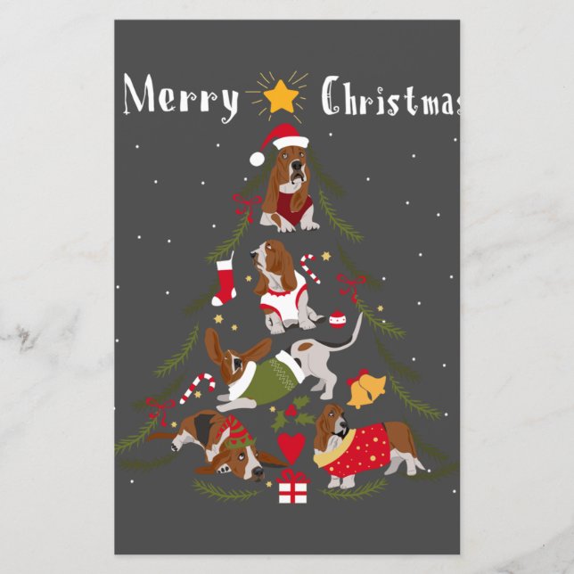 Basset Hound Christmas Tree Xmas Dog Lover  (Front)