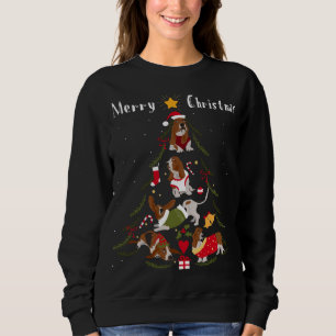 Basset Hound Christmas Tree Xmas Dog Lover Sweatshirt