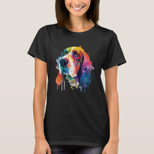 Basset Hound Colorful Pop Splash Tie Dye T-Shirt