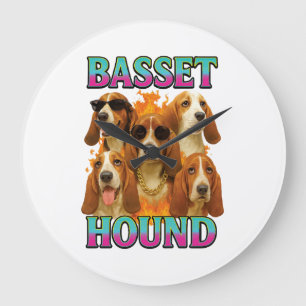 Basset Hound Copy Large Clock
