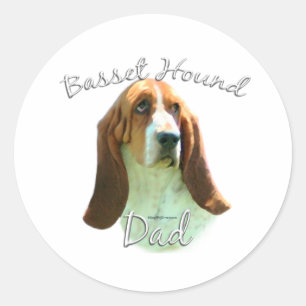 Basset Hound Dad 2 Classic Round Sticker