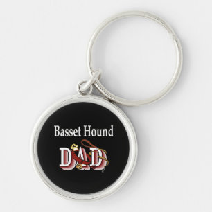 Basset Hound Dad Keychain