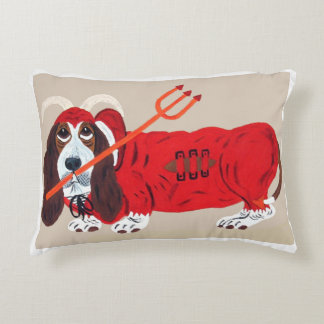 Basset Hound Devil Accent Pillow