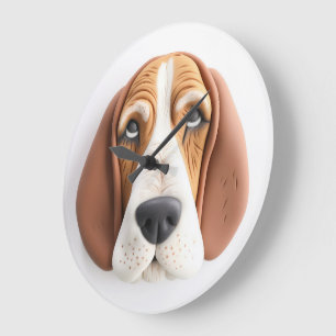 Basset Hound Dog 3D Inspired Large Clock