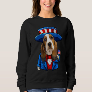 Basset Hound Dog 4th Of July American Dog Sweatshirt