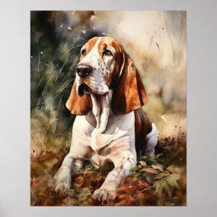 Basset Hound Dog Art Imprimer Poster