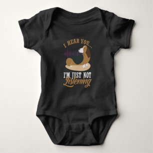 Basset Hound Dog - Big Ears But Not Listening Baby Bodysuit