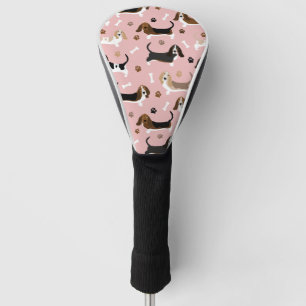 Basset Hound Dog Bones and Paws Golf Head Cover