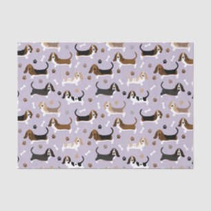 Basset Hound Dog Bones and Paws Tissue Paper