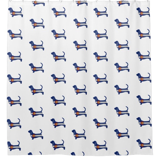 Basset Hound Dog Breed Colorado Flag Silhouette (Front)