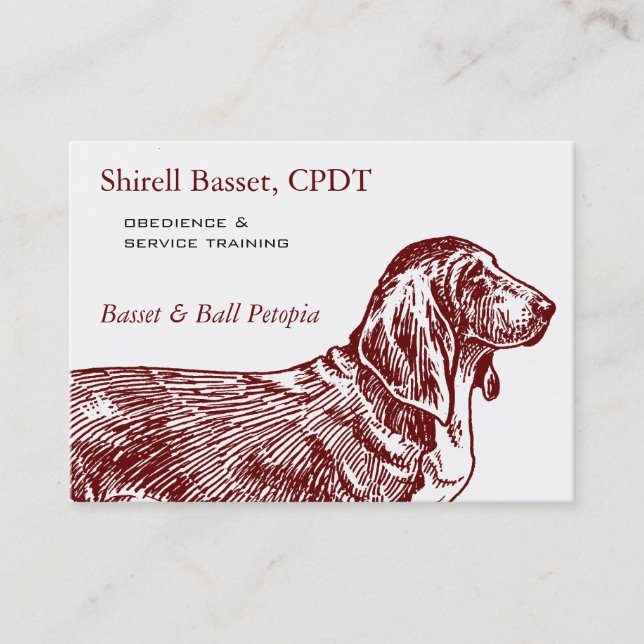 Basset Hound Dog Business Business Card (Front)