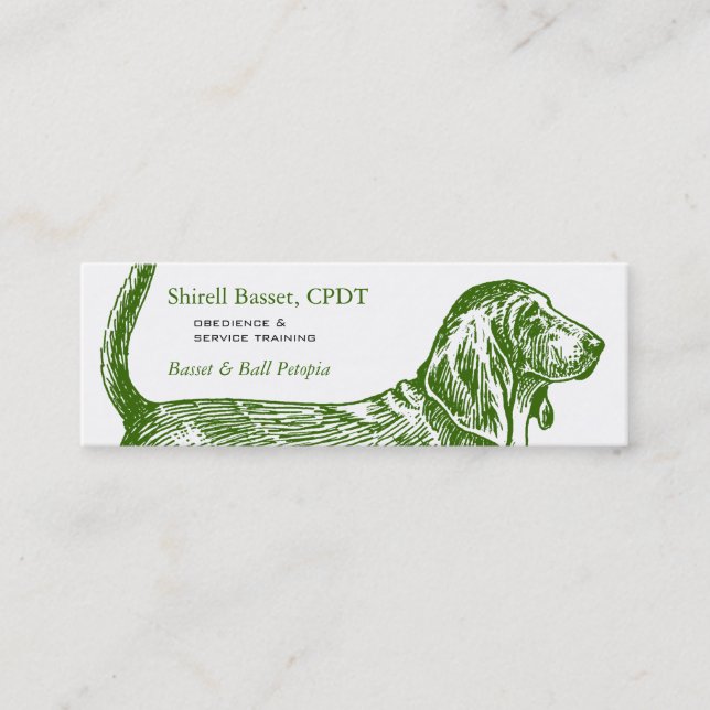 Basset Hound Dog Business Mini Business Card (Front)