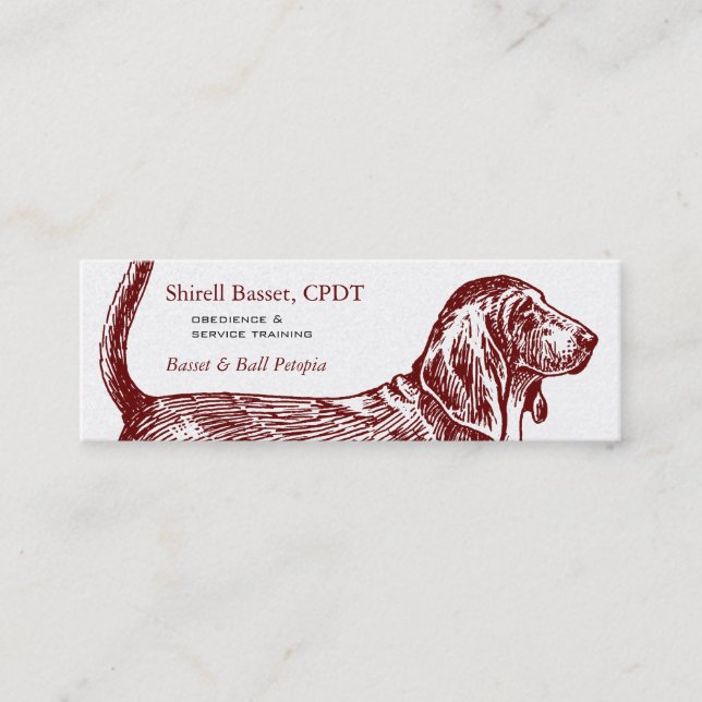 Basset Hound Dog Business Mini Business Card (Front)
