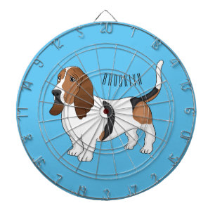 Basset hound dog cartoon illustration  dartboard
