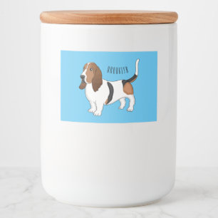 Basset hound dog cartoon illustration food label