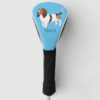 Basset hound dog cartoon illustration 