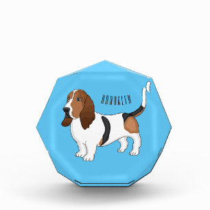 Basset hound dog cartoon illustration  photo block