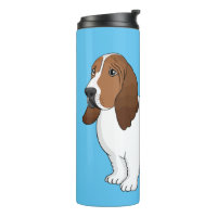 Basset hound dog cartoon illustration 