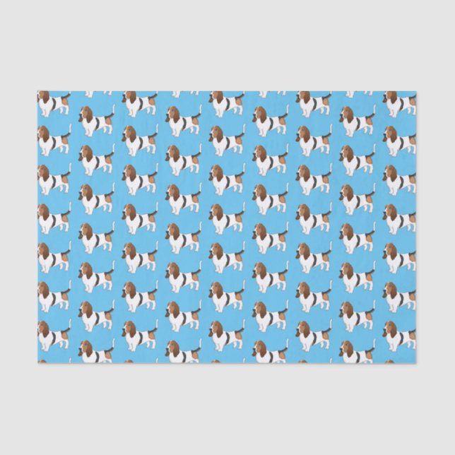 Basset hound dog cartoon illustration  tissue paper (Front)