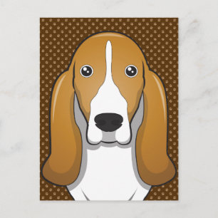 Basset Hound Dog Cartoon Paws Postcard