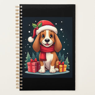 Basset Hound Dog Christmas Outfits Santa Hat Dog X Planner
