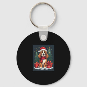 Basset Hound Dog Christmas Parties Santa Dog Lover Keychain