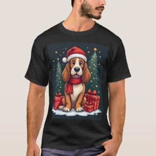 Basset Hound Dog Christmas Parties Santa Dog Lover T-Shirt