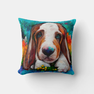 Basset hound dog cute pillow
