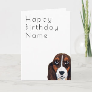 Basset Hound Dog Deco Birthday Card