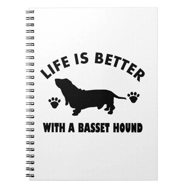basset hound dog design notebook (Front)