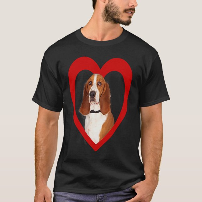 Basset Hound  Dog Heart  Basset Hound T-Shirt (Front)