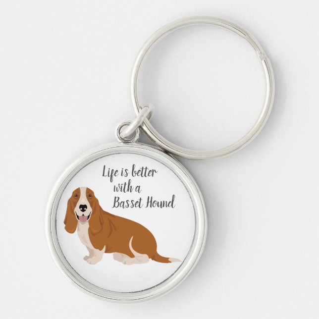 Basset hound dog keychain (Front)