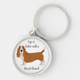 Basset hound dog keychain