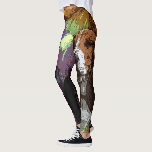 Basset Hound Dog Leggings (Left)