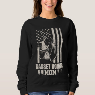 Basset Hound Dog Mom American Flag Gifts for Women Sweatshirt