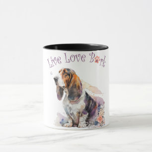 Basset Hound Dog Mom Floral Mug