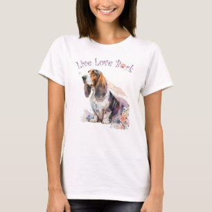 Basset Hound Dog Mom Floral T-Shirt