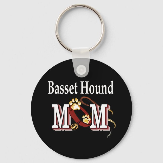 Basset Hound Dog MOM Keychain (Front)