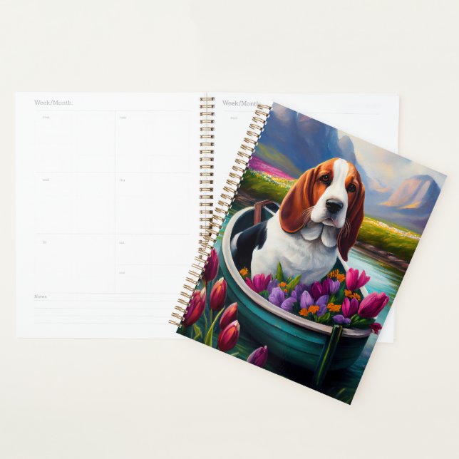 Basset Hound Dog on a Paddle: A Scenic Adventure Planner (Display)