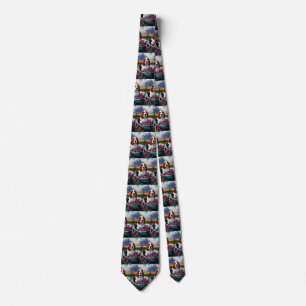 Basset Hound Dog on a Paddle: A Scenic Adventure Tie